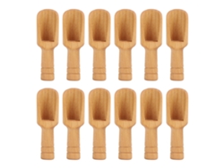 12 Cucharitas de Madera Pequeñas, Mini Cucharitas para Sales de Baño, Especias, Café, Cocina y Maquillaje