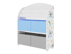 Estantería Infantil Orust con motivos aglomerado 98x83x30 cm - Motivo Koala Gris/Azul [EN.CASA]