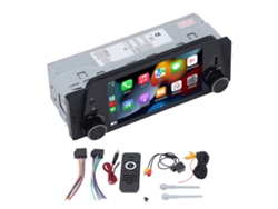 Estéreo Carro Single Din 5 Polegadas Com Tela Touch Carplay Bluetooth 5.0 Câmera Ré 12led Mp5 Player