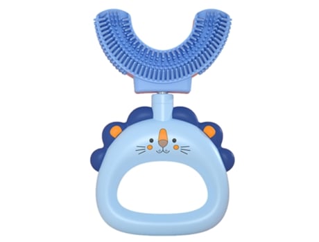 Cepillo de dientes en forma de U de entrenamiento de silicona suave - Cepillo de dientes en forma de U para niños (azul) (2-6 años (niño))