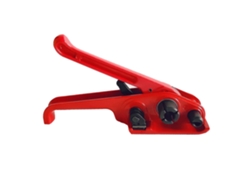 Máquina manual de flejado de plástico rojo para el hogar, la oficina y la escuela. Herramienta de tensado de flejes SFUSHOS.