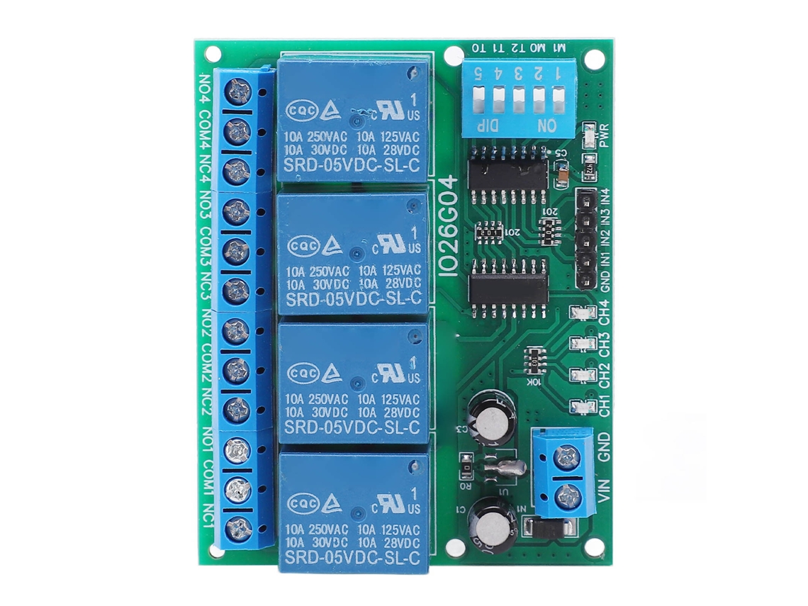 Módulo De Relé De 4 Canales, Placa De Control De 5 V Cc Para Accesorios Electrónicos.
