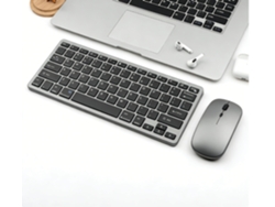Teclado Silencioso, Teclado De Trabalho Sem Fio Bluetooth Bimodal, 98 Teclas - Cinza