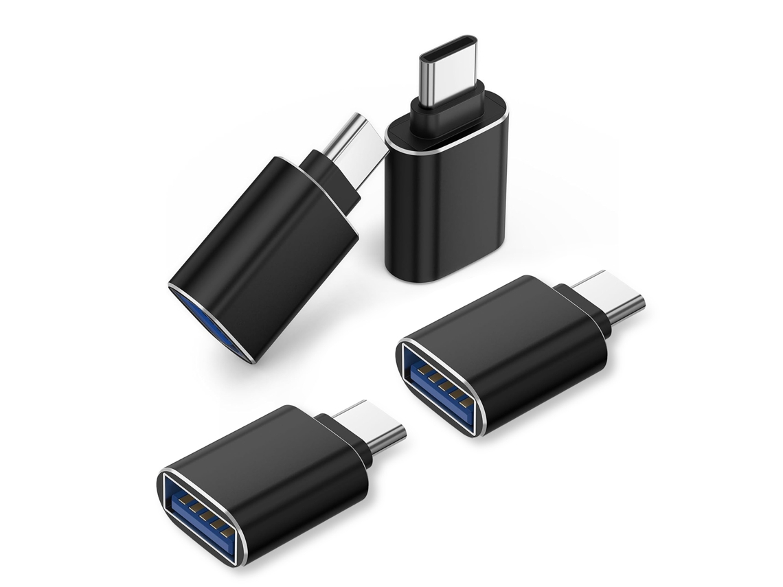 Adaptador USB C a USB (3 unidades), USB C macho a USB A hembra, convertidor OTG tipo C 4.3 para iPad Mini, Mac, Apple iPhone 16, 15, Samsung S24 y S25, Micros
