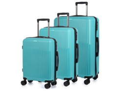 Juego De 3 Maletas Trolley, En Material Ligero Pp Resistente A La Rotura. Cerradura Tsa Numérica, 4 Ruedas Dobles Giratorias 360°.