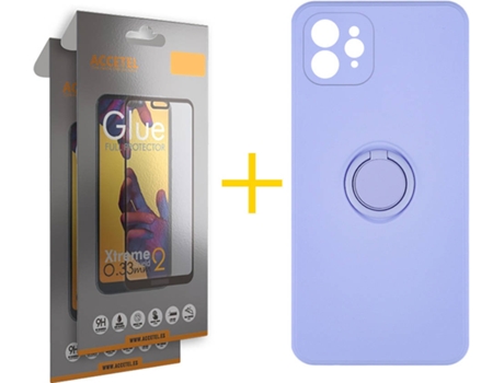 Carcasa + 2 Protectores de Pantalla para iPhone 12 Pro ACCETEL Morado Lila