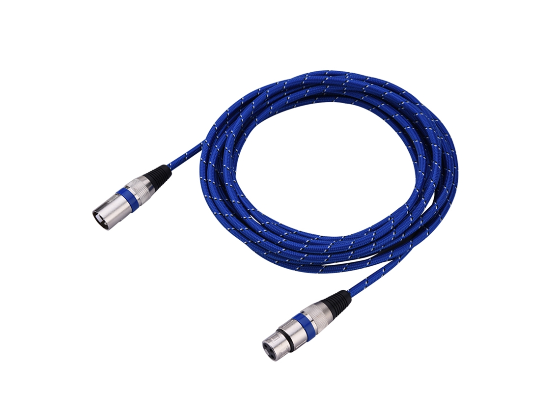 Cable de audio balanceado XLR macho a hembra de 3 pines para micrófono, 2026dn, 5 metros, azul