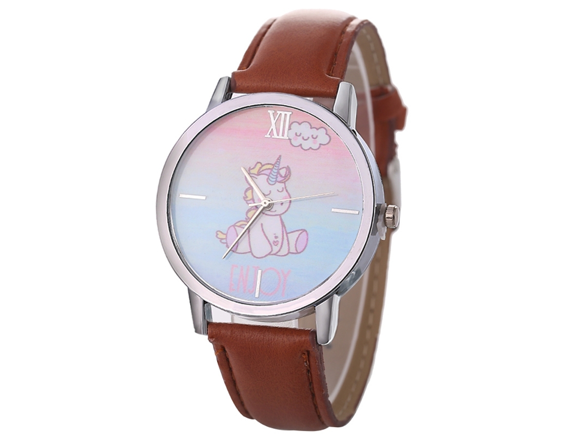 Reloj De Pulsera De Cuarzo Para Mujer Con Dial Redondo Moda (café)