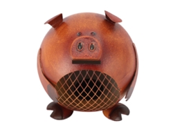 Hucha Metálica Vintage Con Forma De Cerdito Decorativo Para Salón Y Dormitorio.
