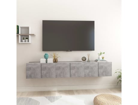 MAISON EXCLUSIVE Muebles colgantes de TV 3 unidades gris hormigón 60x30x30 cm