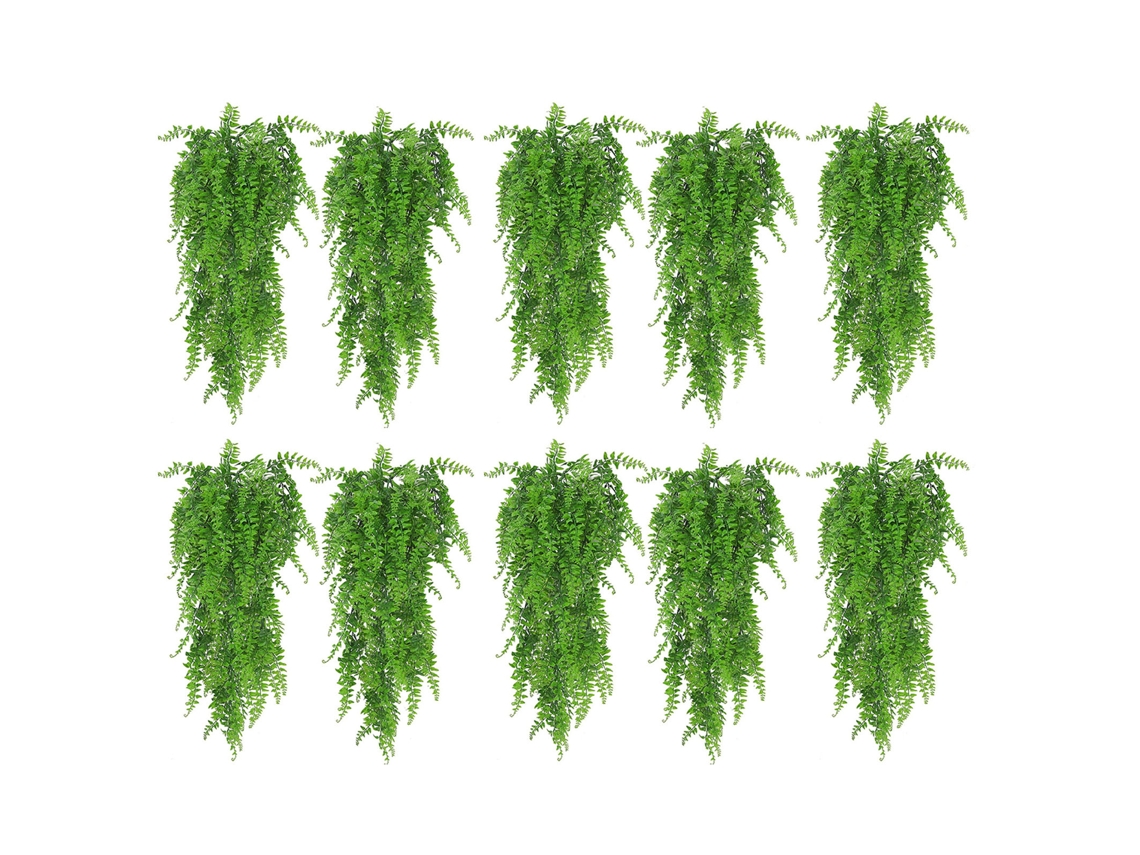 2026-10 Piezas Plantas Colgantes Artificiales Hojas De Helecho Persa Plásticas Verduras Falsas Para Decoración Interior Exterior Patios Bodas