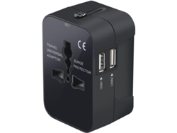 Adaptador De Viaje Universal Todo En Uno Con 4 Enchufes Internacionales Y 2 Puertos Usb Para Más De 150 Países.