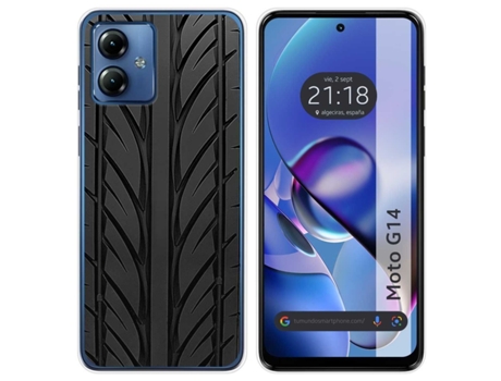 Funda Diseño Neumatico para Motorola Moto G14 TUMUNDOSMARTPHONE Silicona Multicolor