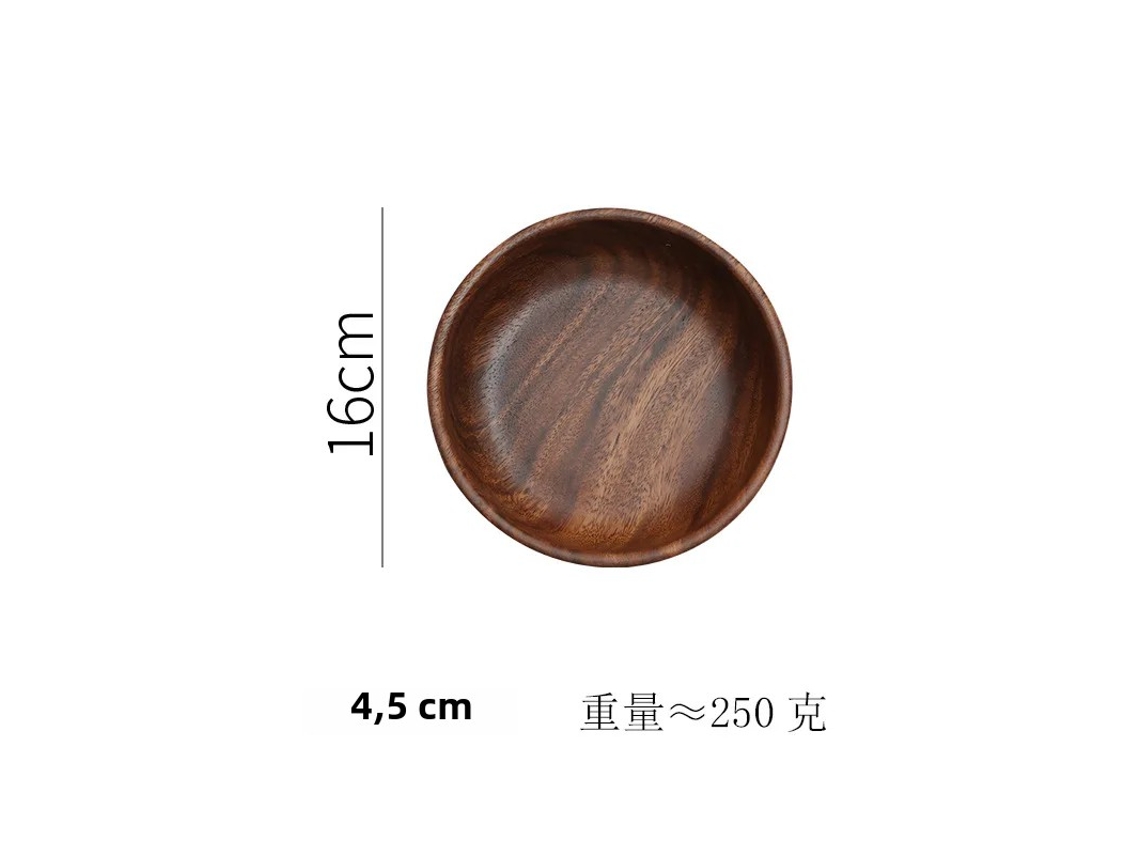 (16 Cm) Ensaladera Y Frutera De Madera Maciza Con Diseño Retro Náutico, Utensilio De Cocina Creativo Y Recipiente De Almacenamiento