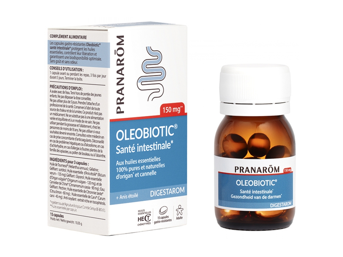 PRANARÔM Digestarom Oleobiotic Salud Intestinal 15 Cápsulas