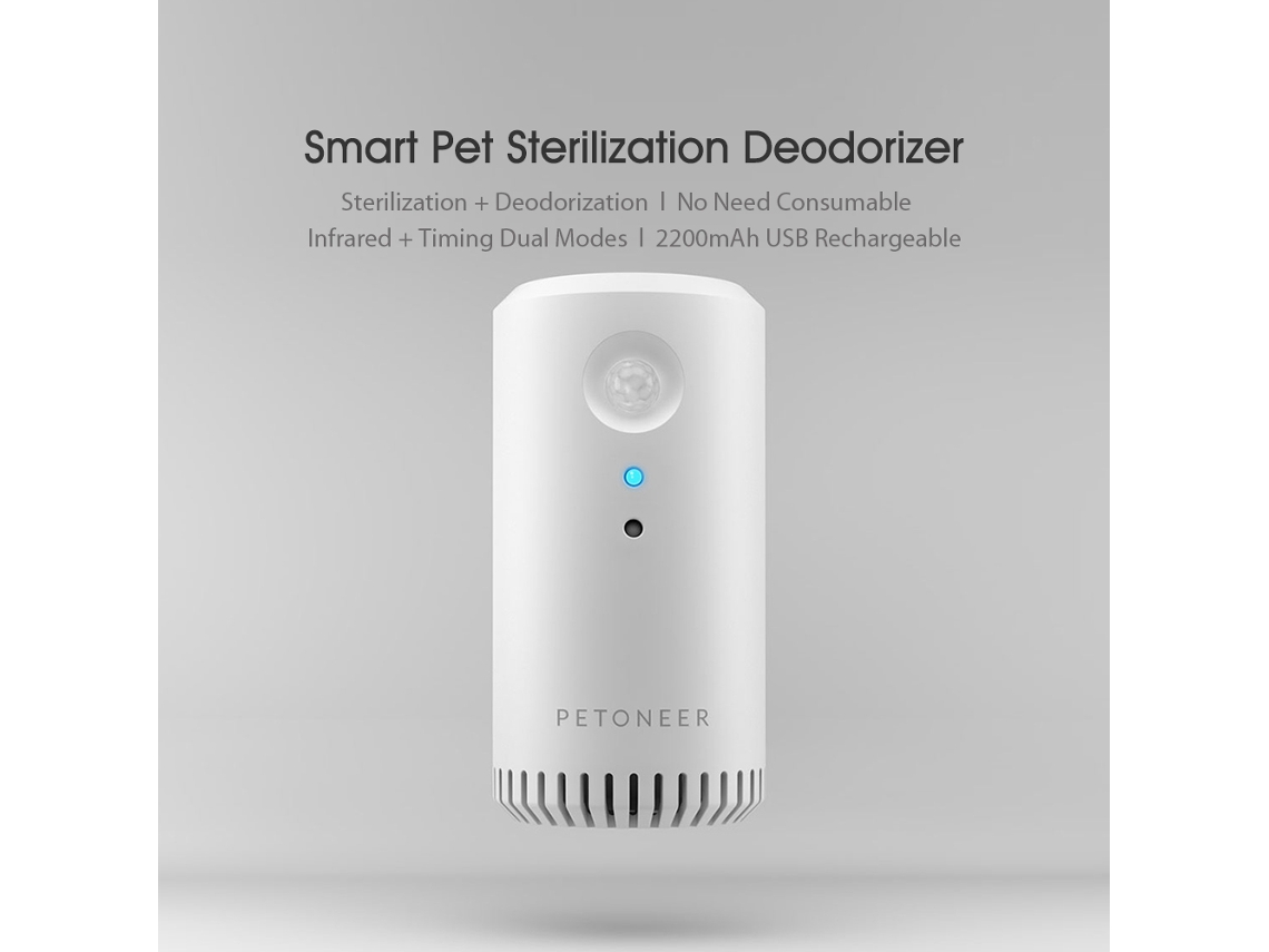 Esterilizador Y Desodorizante Para Mascotas Petoneer Con Batería De 2200 Mah, Modo Inteligente Y Temporizador.