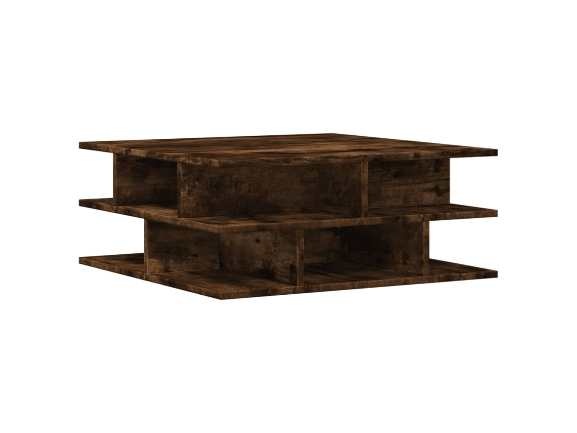 Maison Exclusive - Mesa De Centro Madera De Ingeniería Roble Ahumado 70x70x29 Cm