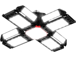Omni-lámpara Led Taller 200w 6500k Con 12 Paneles Ajustables Techo Deformable Luz Baya E26/e27 Para Taller Garaje Almacén