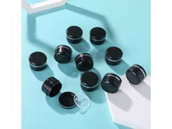 (negro) 10 Jarrones Redondos De 20 Ml Con Tapas De Rosca