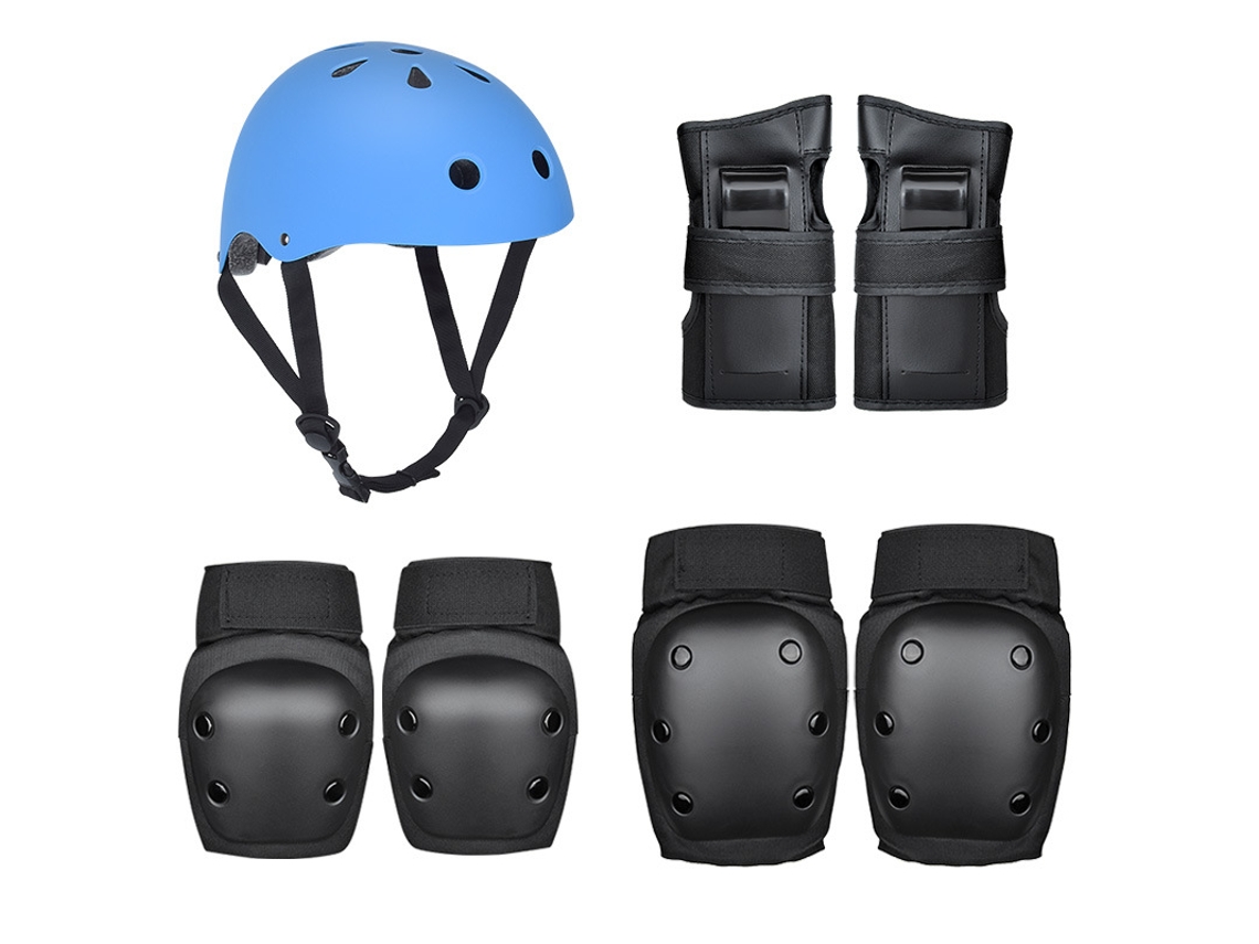 Juego de protección para casco de esquí Balance Bike para adultos y niños YUYSAN Azul Negro (L-59-80kg)