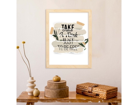 Posters con Mensajes Felices Ilustrados. Póster de Decoración 'Take A Risk' con Frases Motivadoras y Llenas de Energia.