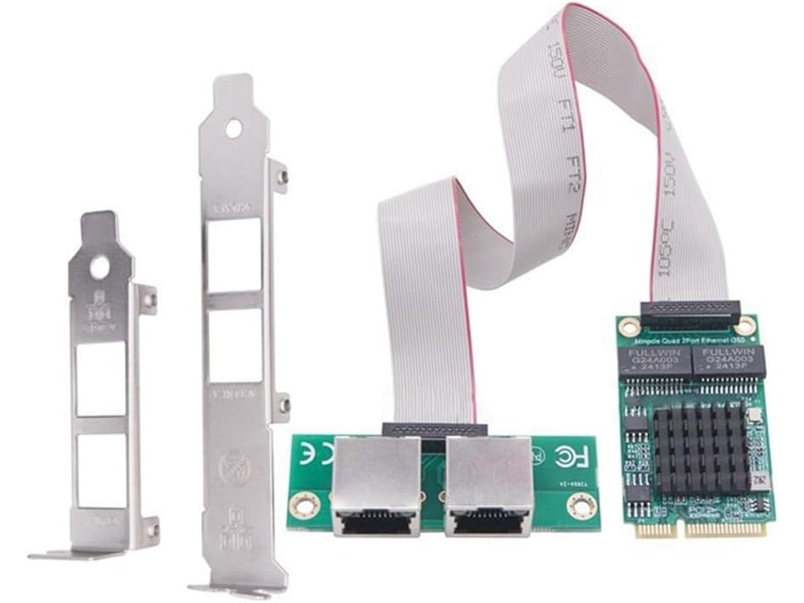 Adaptador De Red Gigabit Ethernet Con Puertos Rj45 Duales, Tarjeta De Servidor Cableada Mini Pcie De 2 Puertos I350-