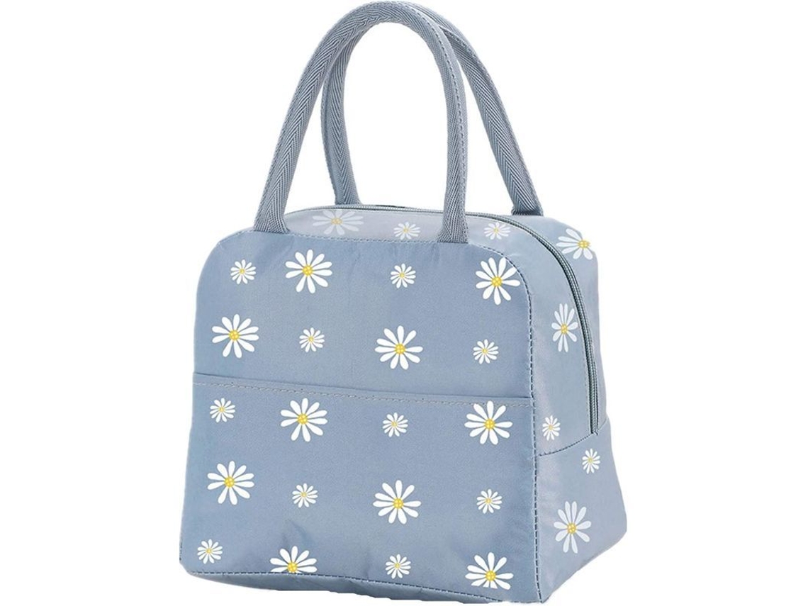 Bolsa Térmica Portátil Para El Almuerzo Con Estampado De Margaritas, Bolsa Aislante Ligera Para Viajes, Escuela Y Oficina.