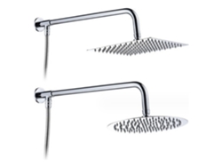 Tubo cuadrado de pared de 40 cm, acero inoxidable con piezas Lowmoose