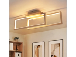 Lámpara De Techo Led Rectangular Moderna De 24 W Con Acabado En Madera, Para Salón, Cocina, Dormitorio Y Pasillo, Blanco Cálido 3000 K, 48 Cm
