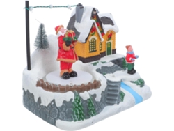 Música Navideña Iluminada Casita Nevada Decorativa Ambiente Festivo Pilas Decoración Interiores Caja