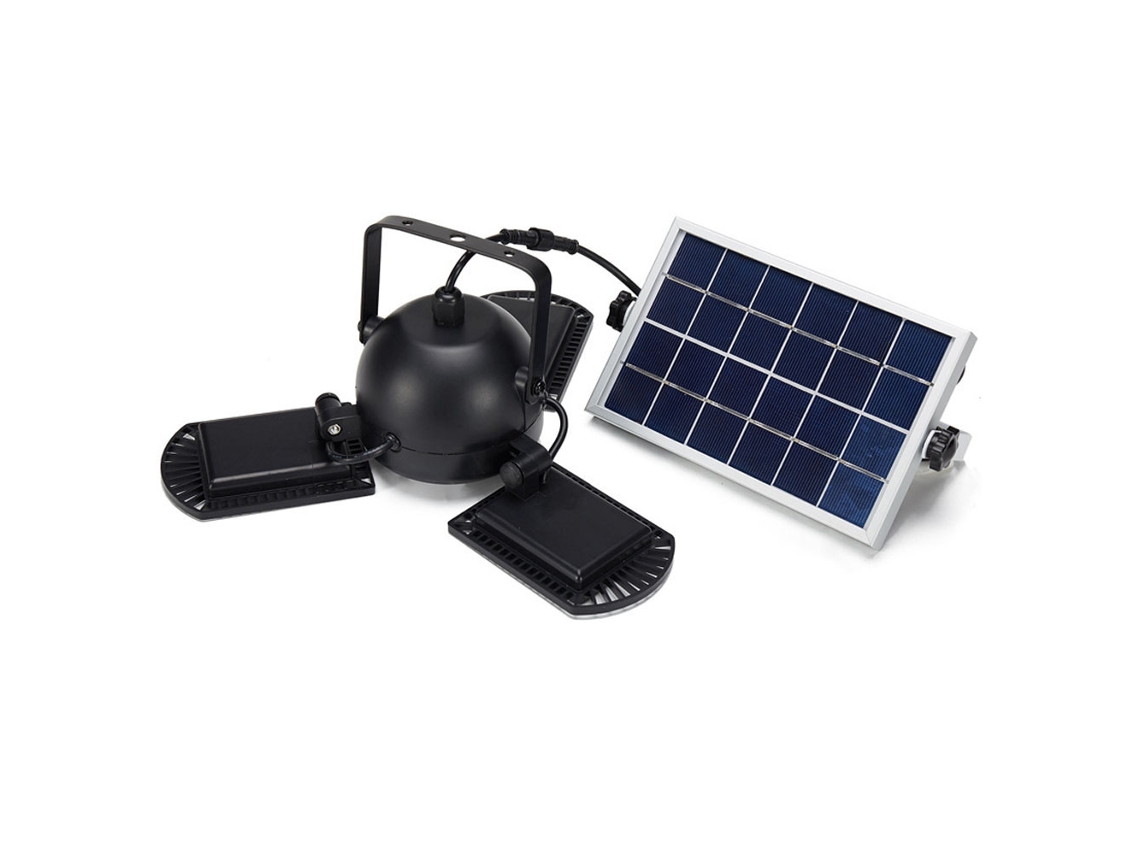 Lámpara Solar De Garaje Con 60 Led Y 3 Cabezales Ajustables, Ip65, Para Jardín, Patio Y Camping.