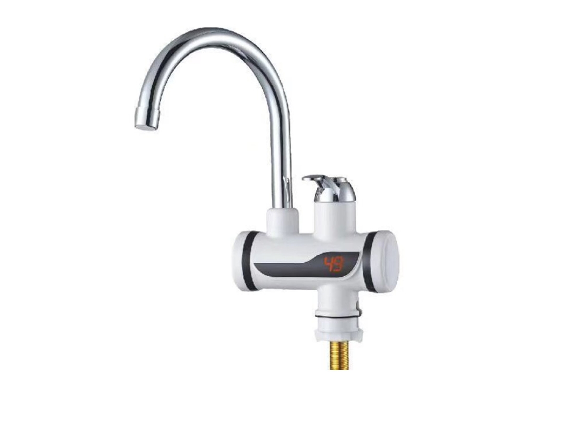 KOFIHETY Grifo Eléctrico de Agua Caliente 2500W para Baño, Bivoltaje 220V con Mezclador de Agua Fría y Caliente, Enchufe UE