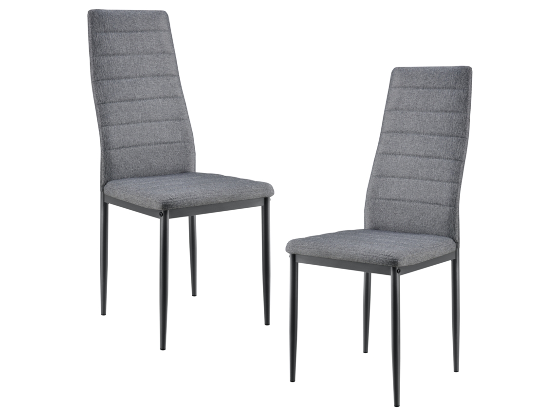 Conjunto de Cadeiras de Jantar [EN.CASA] Cinzento (Aço, 100 % poliéster - 96 x 43 x 52 cm)