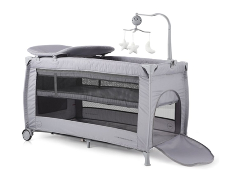 Cuna de viaje doble altura con cambiador y carrusel BELLA Ash grey CHIPOLINO