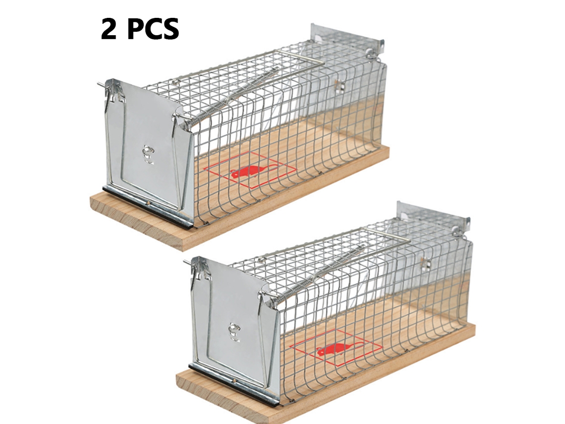 Trampa para ratas y ratones vivos, jaula de captura y liberación humana para uso en interiores y exteriores, material ABS reutilizable de alta calidad.