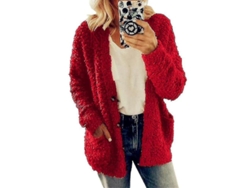 2026-abrigo Para Mujer Suave Caliente Con Felpa Fluffy Cardigan Tallas Grandes