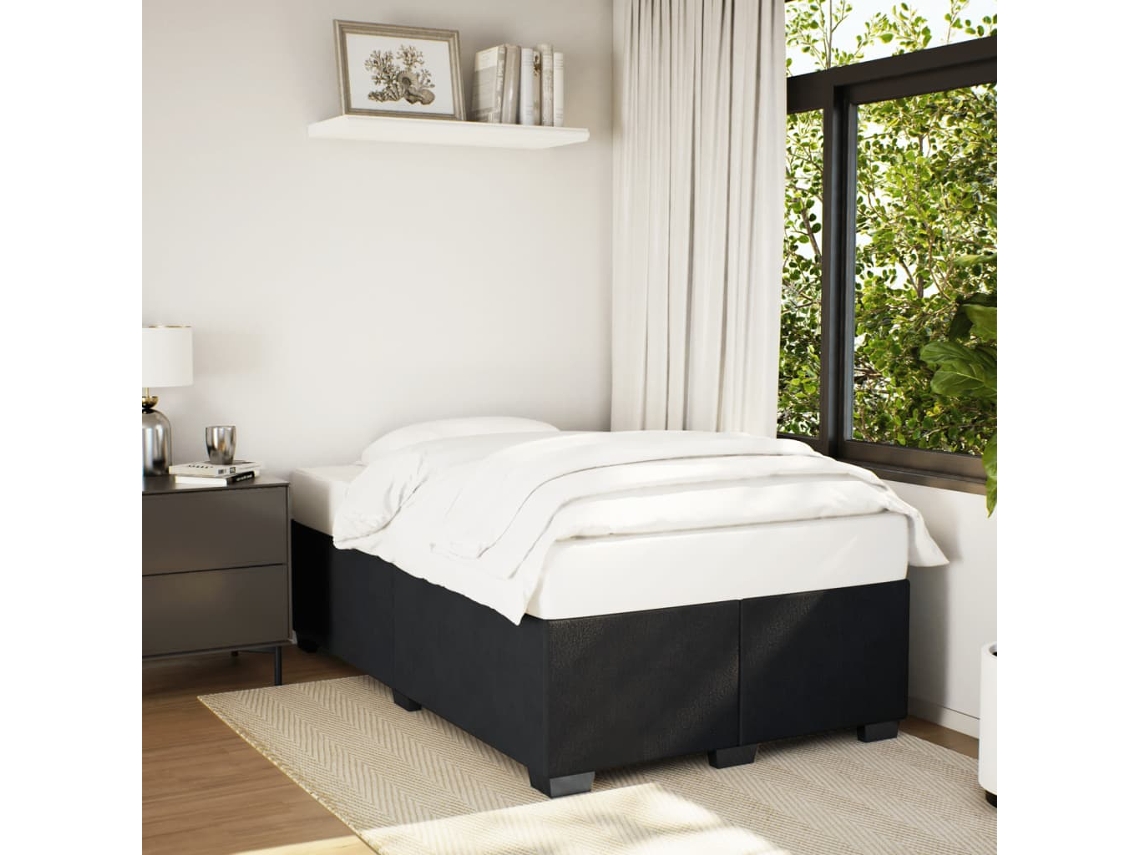 Estructura De Cama Sin Colchón Terciopelo Negro 120x200 Cm