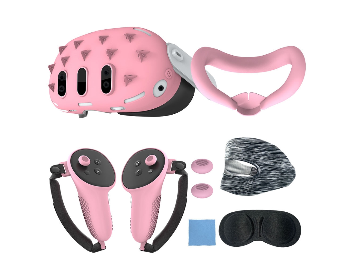 Set De 7 Fundas Protectoras De Silicona Para Meta Quest 3, Antideslizantes Y Anticaídas Digitallab (rosa)