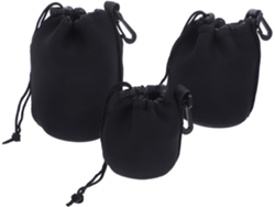 Bolsas para objetivos de cámara Jortmrd 3, con cordón, acolchadas y con mosquetón