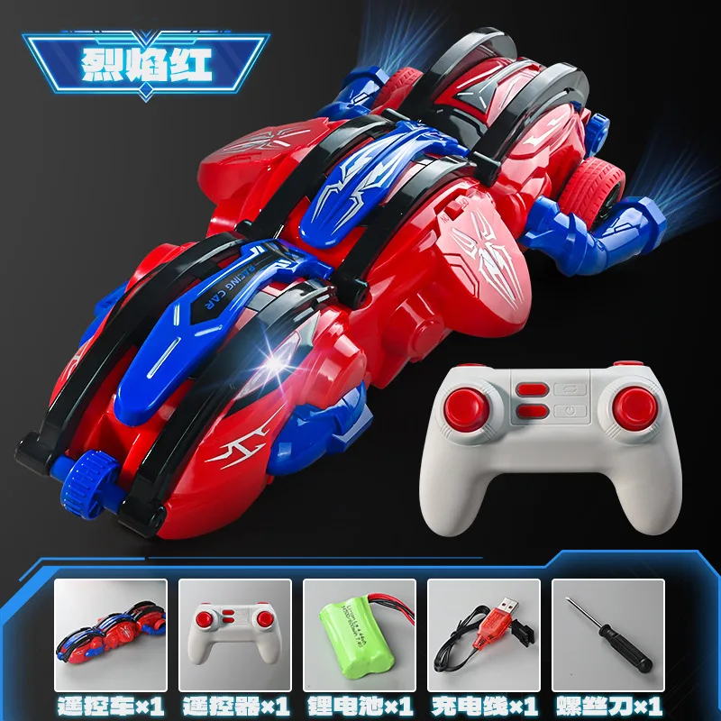 (vermelho) Carro De Acrobacias Com Controle Remoto, Giro De 360 Graus, 2.4g, Resistente A Impactos, Alta Velocidade, Seis Rodas.