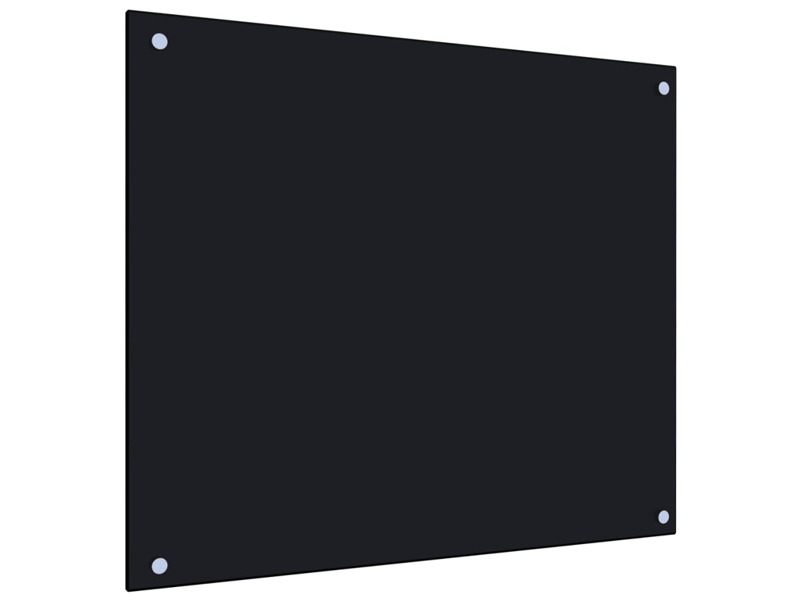 Protector contra salpicaduras de cocina de 70 x 60 cm, vidrio templado negro, DKD HOME DECOR