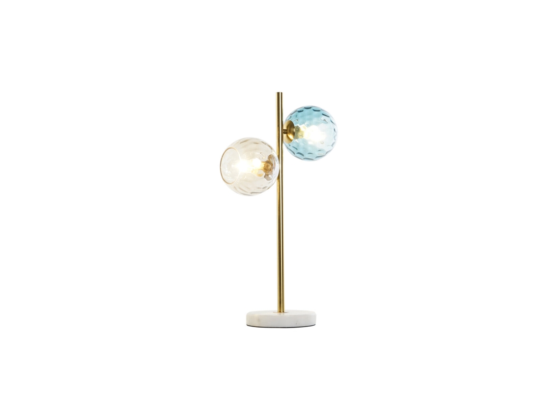 Lampara Sobremesa Marmol Cristal Bolas 32x18x60cm