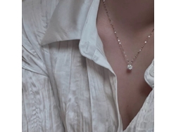 Collar De Diamante Único En Plata 925, Seis Garras Clásicas, Con Piedra De Moissanstone Brillante Y Lujo Sutil