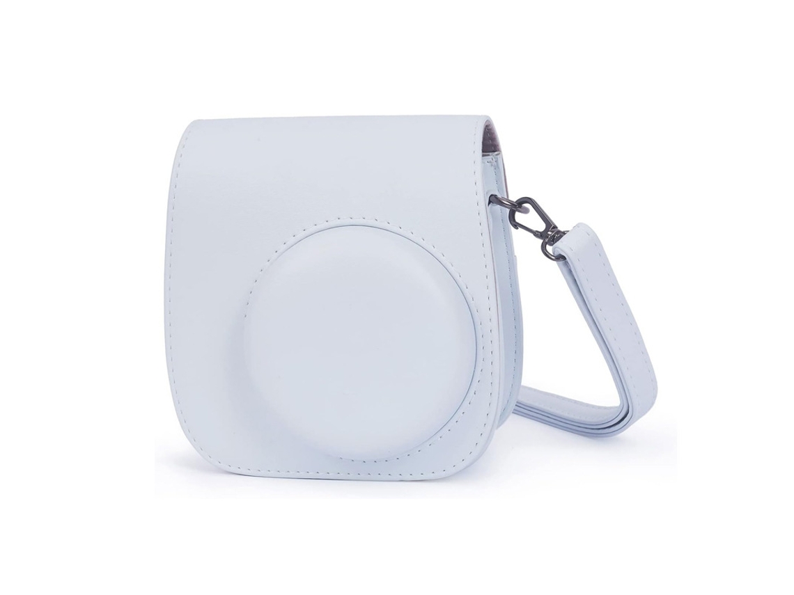 Estuche para cámara instantánea Fujifilm Instax Mini 12 / Mini 11 / Mini 9 / Mini 8, bolso de cuero retro con correa para el hombro, blanco, Digitallab