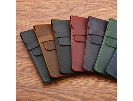 Estuche Portatodo de Piel Genuina Hecho A Mano Slowmoose (Negro L)