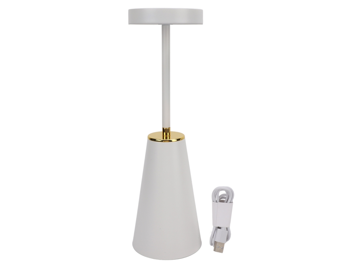 Rebe-lámpara De Mesa Inalámbrica Recargable Con Control Táctil, Regulable Sin Escalas Led Portátil Para Sala De Estar Hogar Blanco