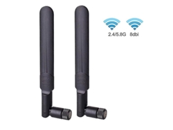 Antena Wifi De Doble Banda 2.4ghz 5ghz 5.8ghz 8dbi Sma Macho (2 Unidades) Para Cámaras De Seguridad Ip Inalámbricas