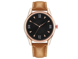 Reloj Hombre De Cuarzo Con Correa De Cuero Pulsera Casual Cristal Vidrio