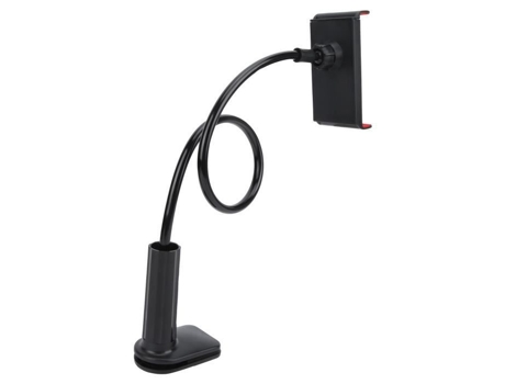 Soporte para tableta Soporte de transmisión en vivo de cuello de cisne ajustable con clip de cabeza de bajo (negro)