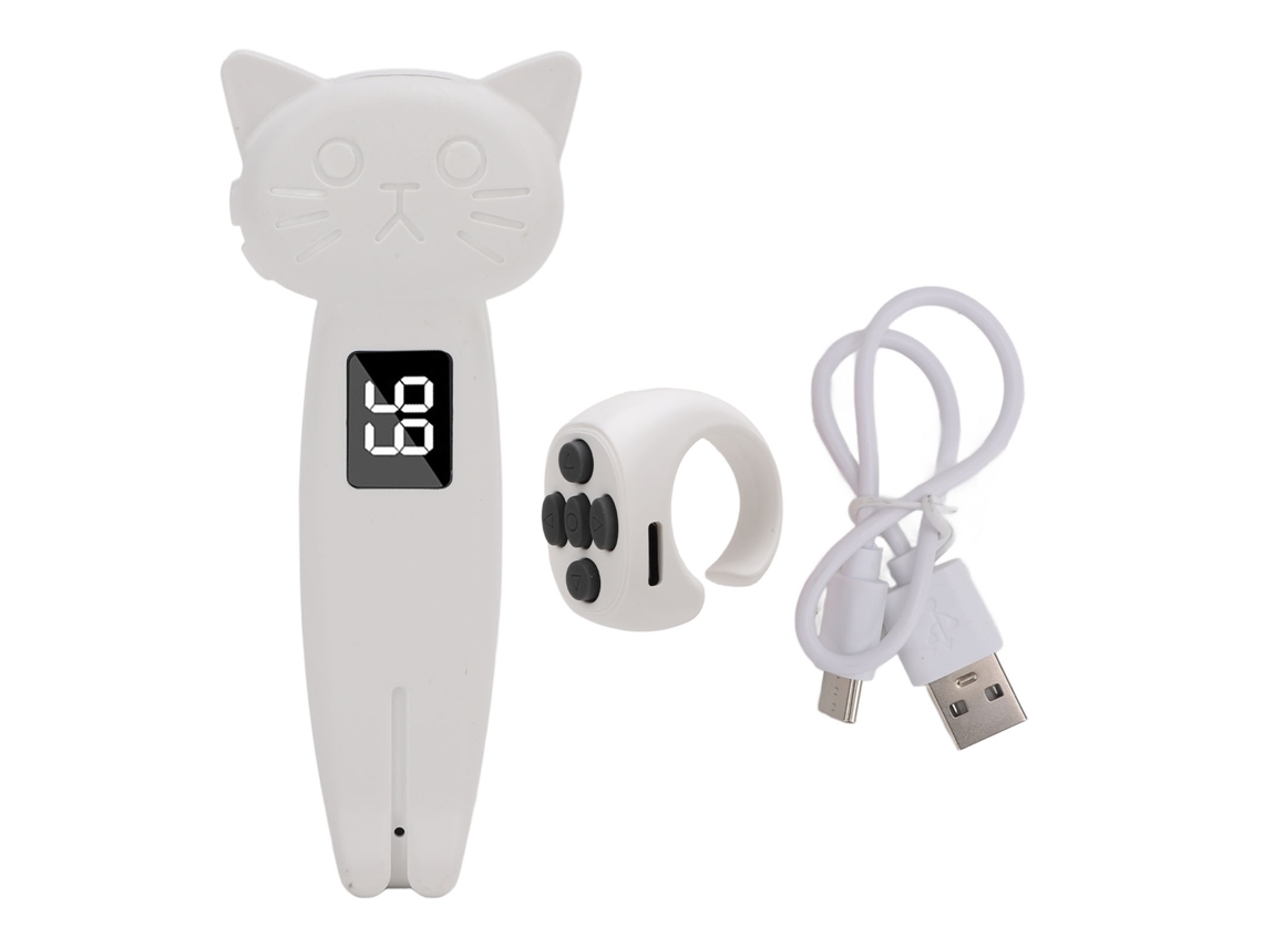 Anillo de desplazamiento inteligente silencioso para celular y tableta con carga rápida USB C blanco